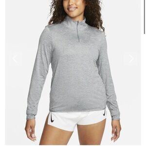 Nike Womens Top‎ Size Small Gray Dri-Fit Running Element Long Sleeve 1/4 Zip